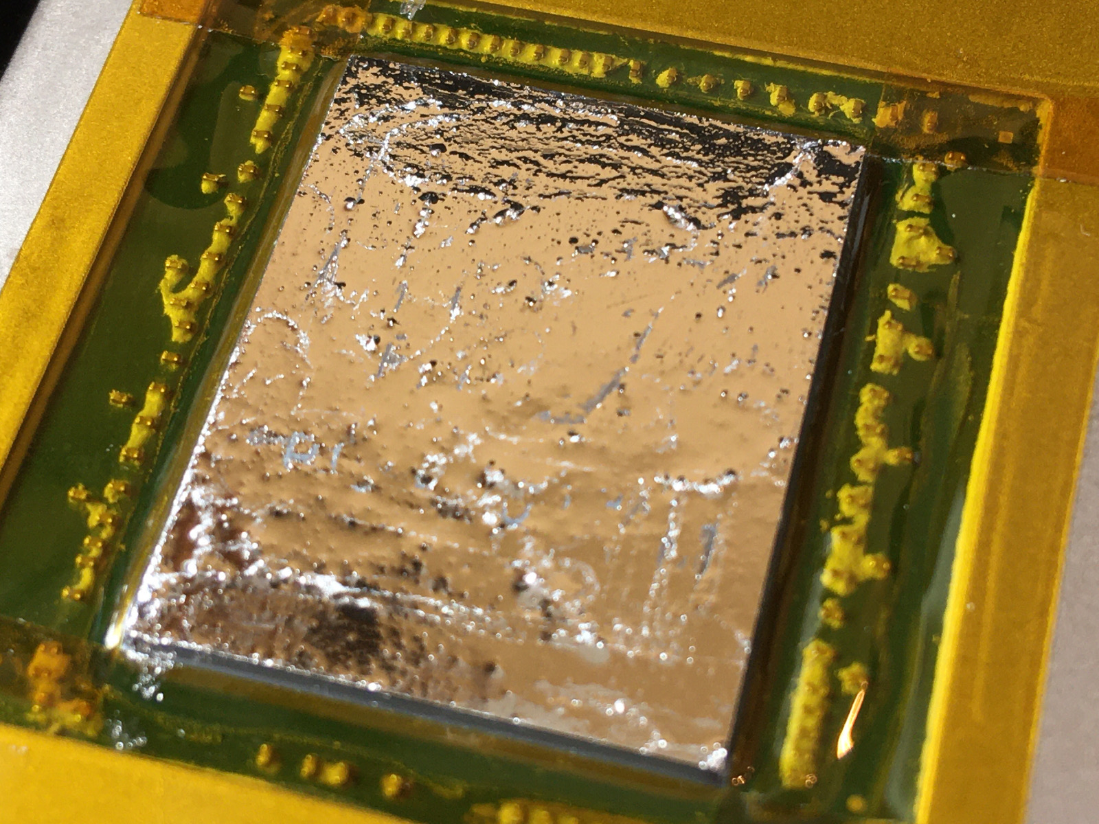 Liquid metal on a GPU die